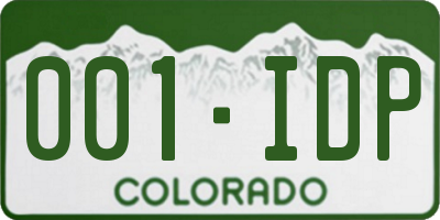 CO license plate 001IDP