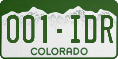 CO license plate 001IDR