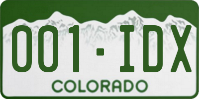 CO license plate 001IDX