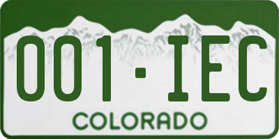 CO license plate 001IEC