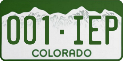 CO license plate 001IEP