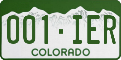 CO license plate 001IER