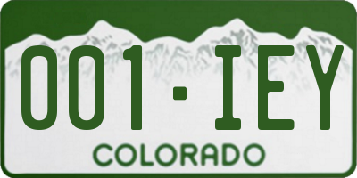 CO license plate 001IEY