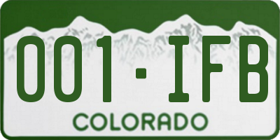 CO license plate 001IFB