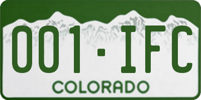 CO license plate 001IFC