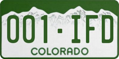 CO license plate 001IFD