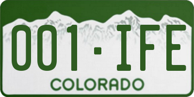 CO license plate 001IFE