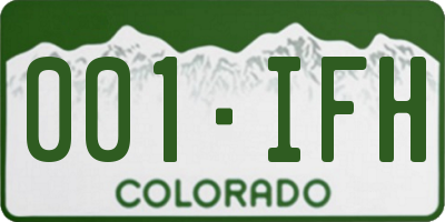 CO license plate 001IFH