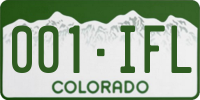 CO license plate 001IFL