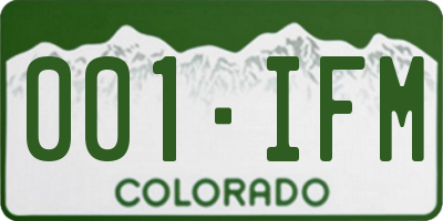 CO license plate 001IFM