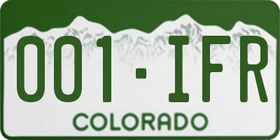 CO license plate 001IFR