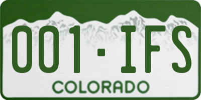CO license plate 001IFS