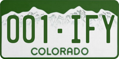 CO license plate 001IFY