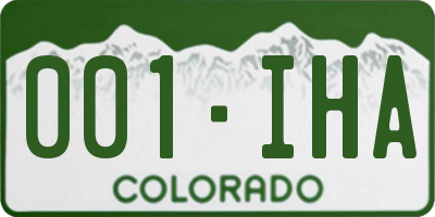 CO license plate 001IHA