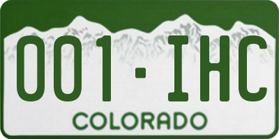 CO license plate 001IHC