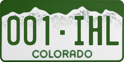 CO license plate 001IHL