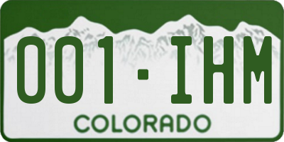 CO license plate 001IHM