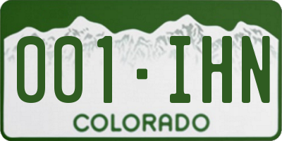 CO license plate 001IHN