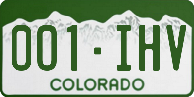 CO license plate 001IHV