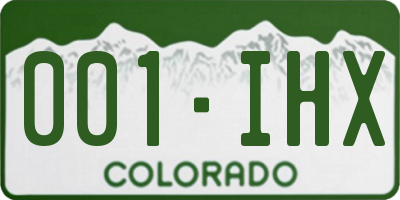 CO license plate 001IHX