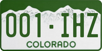 CO license plate 001IHZ