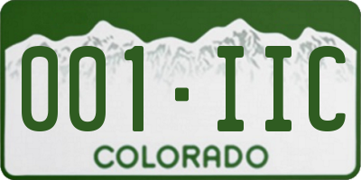 CO license plate 001IIC