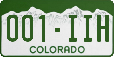 CO license plate 001IIH