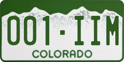 CO license plate 001IIM