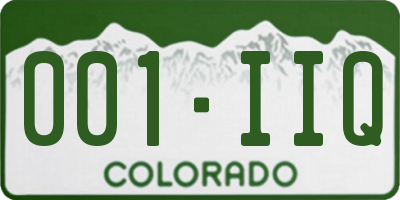 CO license plate 001IIQ