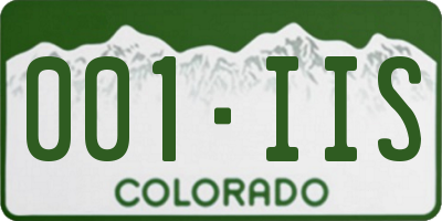 CO license plate 001IIS