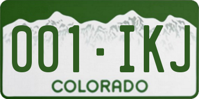 CO license plate 001IKJ