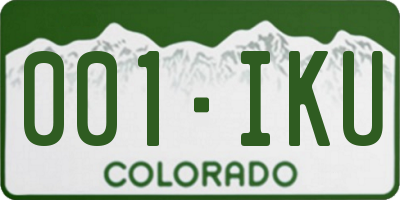 CO license plate 001IKU