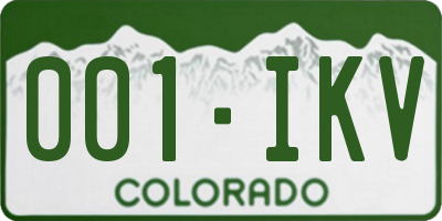 CO license plate 001IKV