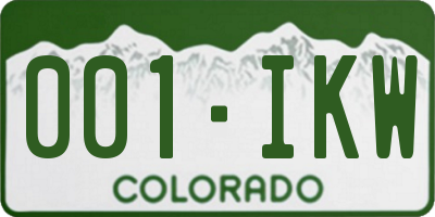 CO license plate 001IKW