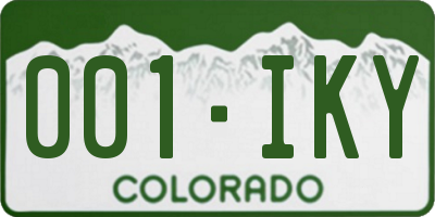 CO license plate 001IKY