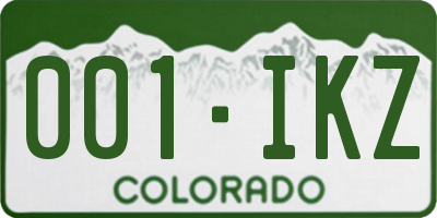 CO license plate 001IKZ