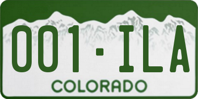 CO license plate 001ILA