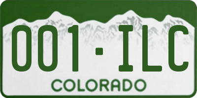 CO license plate 001ILC