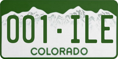 CO license plate 001ILE