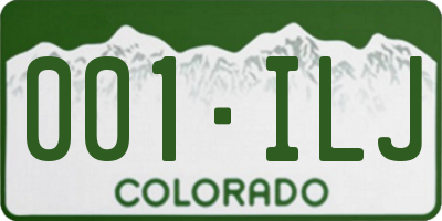 CO license plate 001ILJ