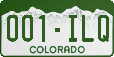 CO license plate 001ILQ