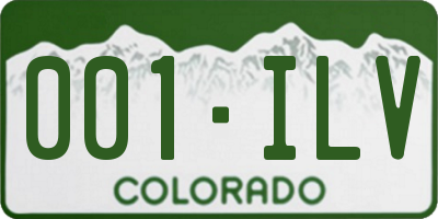 CO license plate 001ILV