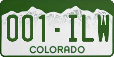 CO license plate 001ILW