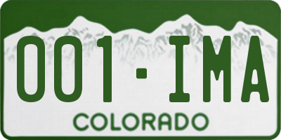 CO license plate 001IMA