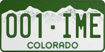 CO license plate 001IME