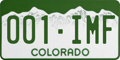 CO license plate 001IMF