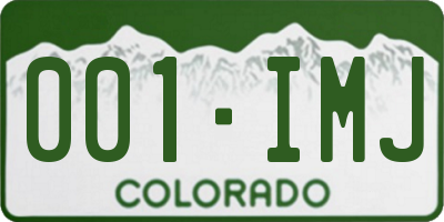 CO license plate 001IMJ