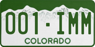 CO license plate 001IMM