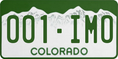 CO license plate 001IMO