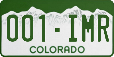 CO license plate 001IMR